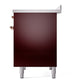 ILVE Nostalgie II 40-Inch Induction Range with 6 Induction Elements, 4.3 cu. ft. Oven, Burgundy with Copper Trim, Solid Door, UNDI406QNMPBUP