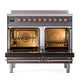 ILVE Nostalgie II 40-Inch Induction Range with 6 Induction Elements, 4.3 cu. ft. Oven, Graphite Matte with Copper Trim, Solid Door, UNDI406QNMPMGP