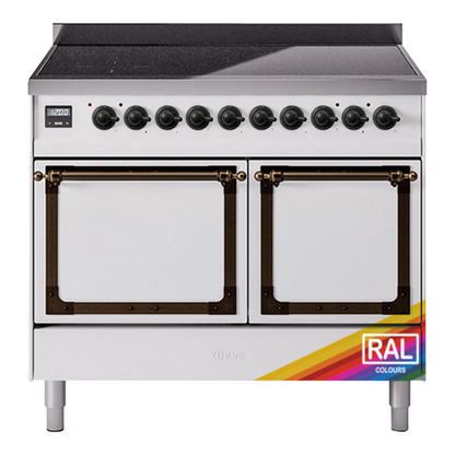 ILVE Nostalgie II 40-Inch Induction Range with 6 Induction Elements, 4.3 cu. ft. Oven, RAL with Burnished Trim, Solid Door, UNDI406QNMPRAB