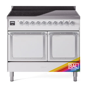 ILVE Nostalgie II 40-Inch Induction Range with 6 Induction Elements, 4.3 cu. ft. Oven, RAL with Chrome Trim, Solid Door, UNDI406QNMPRAC
