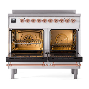 ILVE Nostalgie II 40-Inch Induction Range with 6 Induction Elements, 4.3 cu. ft. Oven, RAL with Copper Trim, Solid Door, UNDI406QNMPRAP