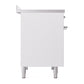 ILVE Nostalgie II 40-Inch Induction Range with 6 Induction Elements, 4.3 cu. ft. Oven, White with Chrome Trim, Solid Door, UNDI406QNMPWHC