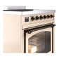 ILVE Nostalgie II 30-Inch Induction Range with 4 Induction Elements, 3.5 cu. ft. Oven, Antique White with Burnished Trim, Triple Glass Door, UNI304NMPAWB