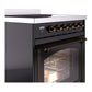 ILVE Nostalgie II 30-Inch Induction Range with 4 Induction Elements, 3.5 cu. ft. Oven, Glossy Black with Burnished Trim, Triple Glass Door, UNI304NMPBKB
