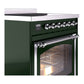 ILVE Nostalgie II 30-Inch Induction Range with 4 Induction Elements, 3.5 cu. ft. Oven, Emerald Green with Chrome Trim, Triple Glass Door, UNI304NMPEGC