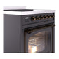 ILVE Nostalgie II 30-Inch Induction Range with 4 Induction Elements, 3.5 cu. ft. Oven, Graphite Matte with Burnished Trim, Triple Glass Door, UNI304NMPMGB