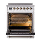 ILVE Nostalgie II 30-Inch Induction Range with 4 Induction Elements, 3.5 cu. ft. Oven, RAL with Burnished Trim, Triple Glass Door, UNI304NMPRAB