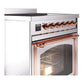ILVE Nostalgie II 30-Inch Induction Range with 4 Induction Elements, 3.5 cu. ft. Oven, Stainless Steel with Copper Trim, Triple Glass Door, UNI304NMPSSP