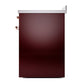 ILVE Nostalgie II 30-Inch Induction Range with 4 Induction Elements, 3.5 cu. ft. Oven, Burgundy with Copper Trim, Solid Door, UNI304QNMPBUP