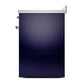 ILVE Nostalgie II 30-Inch Induction Range with 4 Induction Elements, 3.5 cu. ft. Oven, Midnight Blue with Chrome Trim, Solid Door, UNI304QNMPMBC