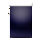 ILVE Nostalgie II 30-Inch Induction Range with 4 Induction Elements, 3.5 cu. ft. Oven, Midnight Blue with Brass Trim, Solid Door, UNI304QNMPMBG