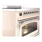 ILVE Nostalgie II 36-Inch Induction Range with 6 Induction Elements, 3.5 cu. ft. Oven, Antique White with Chrome Trim, Triple Glass Door, UNI366NMPAWC