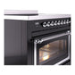 ILVE Nostalgie II 36-Inch Induction Range with 6 Induction Elements, 3.5 cu. ft. Oven, Glossy Black with Chrome Trim, Triple Glass Door, UNI366NMPBKC