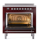ILVE Nostalgie II 36-Inch Induction Range with 6 Induction Elements, 3.5 cu. ft. Oven, Burgundy with Chrome Trim, Triple Glass Door, UNI366NMPBUC