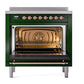 ILVE Nostalgie II 36-Inch Induction Range with 6 Induction Elements, 3.5 cu. ft. Oven, Emerald Green with Copper Trim, Triple Glass Door, UNI366NMPEGP