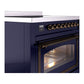 ILVE Nostalgie II 36-Inch Induction Range with 6 Induction Elements, 3.5 cu. ft. Oven, Midnight Blue with Burnished Trim, Triple Glass Door, UNI366NMPMBB