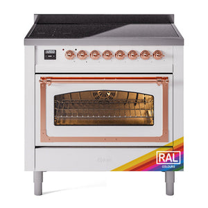 ILVE Nostalgie II 36-Inch Induction Range with 6 Induction Elements, 3.5 cu. ft. Oven, RAL with Copper Trim, Triple Glass Door, UNI366NMPRAP