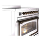 ILVE Nostalgie II 36-Inch Induction Range with 6 Induction Elements, 3.5 cu. ft. Oven, Stainless Steel with Burnished Trim, Triple Glass Door, UNI366NMPSSB