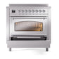 ILVE Nostalgie II 36-Inch Induction Range with 6 Induction Elements, 3.5 cu. ft. Oven, Stainless Steel with Chrome Trim, Triple Glass Door, UNI366NMPSSC