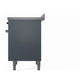 ILVE Nostalgie II 36-Inch Induction Range with 6 Induction Elements, 3.5 cu. ft. Oven, Blue Grey with Burnished Trim, Solid Door, UNI366QNMPBGB