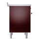 ILVE Nostalgie II 36-Inch Induction Range with 6 Induction Elements, 3.5 cu. ft. Oven, Burgundy with Copper Trim, Solid Door, UNI366QNMPBUP