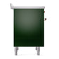 ILVE Nostalgie II 36-Inch Induction Range with 6 Induction Elements, 3.5 cu. ft. Oven, Emerald Green with Copper Trim, Solid Door, UNI366QNMPEGP