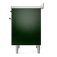 ILVE Nostalgie II 36-Inch Induction Range with 6 Induction Elements, 3.5 cu. ft. Oven, Emerald Green with Copper Trim, Solid Door, UNI366QNMPEGP