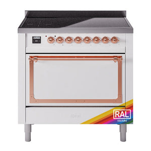 ILVE Nostalgie II 36-Inch Induction Range with 6 Induction Elements, 3.5 cu. ft. Oven, RAL with Copper Trim, Solid Door, UNI366QNMPRAP