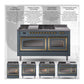 ILVE Nostalgie II 48-Inch Induction Range with 6 Induction Elements, 5.02 cu. ft. Oven, Blue Grey with Chrome Trim, Triple Glass Door, UNI486NMPBGC