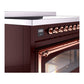 ILVE Nostalgie II 48-Inch Induction Range with 6 Induction Elements, 5.02 cu. ft. Oven, Burgundy with Copper Trim, Triple Glass Door, UNI486NMPBUP