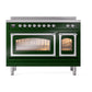 ILVE Nostalgie II 48-Inch Induction Range with 6 Induction Elements, 5.02 cu. ft. Oven, Emerald Green with Chrome Trim, Triple Glass Door, UNI486NMPEGC