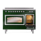 ILVE Nostalgie II 48-Inch Induction Range with 6 Induction Elements, 5.02 cu. ft. Oven, Emerald Green with Chrome Trim, Triple Glass Door, UNI486NMPEGC