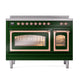 ILVE Nostalgie II 48-Inch Induction Range with 6 Induction Elements, 5.02 cu. ft. Oven, Emerald Green with Copper Trim, Triple Glass Door, UNI486NMPEGP