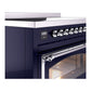 ILVE Nostalgie II 48-Inch Induction Range with 6 Induction Elements, 5.02 cu. ft. Oven, Midnight Blue with Chrome Trim, Triple Glass Door, UNI486NMPMBC