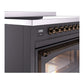 ILVE Nostalgie II 48-Inch Induction Range with 6 Induction Elements, 5.02 cu. ft. Oven, Graphite Matte with Burnished Trim, Triple Glass Door, UNI486NMPMGB