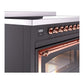 ILVE Nostalgie II 48-Inch Induction Range with 6 Induction Elements, 5.02 cu. ft. Oven, Graphite Matte with Copper Trim, Triple Glass Door, UNI486NMPMGP
