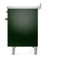 ILVE Nostalgie II 48-Inch Induction Range with 6 Induction Elements, 5.02 cu. ft. Oven, Emerald Green with Copper Trim, Solid Door, UNI486QNMPEGP