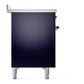 ILVE Nostalgie II 48-Inch Induction Range with 6 Induction Elements, 5.02 cu. ft. Oven, Midnight Blue with Burnished Trim, Solid Door, UNI486QNMPMBB