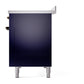 ILVE Nostalgie II 48-Inch Induction Range with 6 Induction Elements, 5.02 cu. ft. Oven, Midnight Blue with Burnished Trim, Solid Door, UNI486QNMPMBB