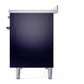 ILVE Nostalgie II 48-Inch Induction Range with 6 Induction Elements, 5.02 cu. ft. Oven, Midnight Blue with Chrome Trim, Solid Door, UNI486QNMPMBC