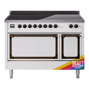 ILVE Nostalgie II 48-Inch Induction Range with 6 Induction Elements, 5.02 cu. ft. Oven, RAL with Burnished Trim, Solid Door, UNI486QNMPRAB