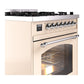 ILVE Nostalgie II 30-Inch Dual Fuel Range with 5 Sealed Burners, 4 cu. ft. Oven, Antique White with Chrome Trim, Natural Gas, Triple Glass Door, UP30NMPAWC