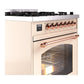 ILVE Nostalgie II 30-Inch Dual Fuel Range with 5 Sealed Burners, 4 cu. ft. Oven, Antique White with Copper Trim, Liquid Propane, Triple Glass Door, UP30NMPAWPLP