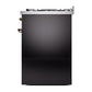 ILVE Nostalgie II 30-Inch Dual Fuel Range with 5 Sealed Burners, 4 cu. ft. Oven, Glossy Black with Burnished Trim, Natural Gas, Triple Glass Door, UP30NMPBKB