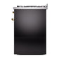 ILVE Nostalgie II 30-Inch Dual Fuel Range with 5 Sealed Burners, 4 cu. ft. Oven, Glossy Black with Brass Trim, Natural Gas, Triple Glass Door, UP30NMPBKG