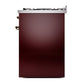 ILVE Nostalgie II 30-Inch Dual Fuel Range with 5 Sealed Burners, 4 cu. ft. Oven, Burgundy with Burnished Trim, Natural Gas, Triple Glass Door, UP30NMPBUB