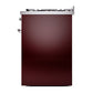 ILVE Nostalgie II 30-Inch Dual Fuel Range with 5 Sealed Burners, 4 cu. ft. Oven, Burgundy with Chrome Trim, Liquid Propane, Triple Glass Door, UP30NMPBUCLP