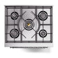 ILVE Nostalgie II 30-Inch Dual Fuel Range with 5 Sealed Burners, 4 cu. ft. Oven, Burgundy with Chrome Trim, Natural Gas, Triple Glass Door, UP30NMPBUC