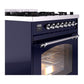 ILVE Nostalgie II 30-Inch Dual Fuel Range with 5 Sealed Burners, 4 cu. ft. Oven, Midnight Blue with Chrome Trim, Natural Gas, Triple Glass Door, UP30NMPMBC
