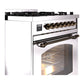 ILVE Nostalgie II 30-Inch Dual Fuel Range with 5 Sealed Burners, 4 cu. ft. Oven, Stainless Steel with Burnished Trim, Liquid Propane, Triple Glass Door, UP30NMPSSBLP